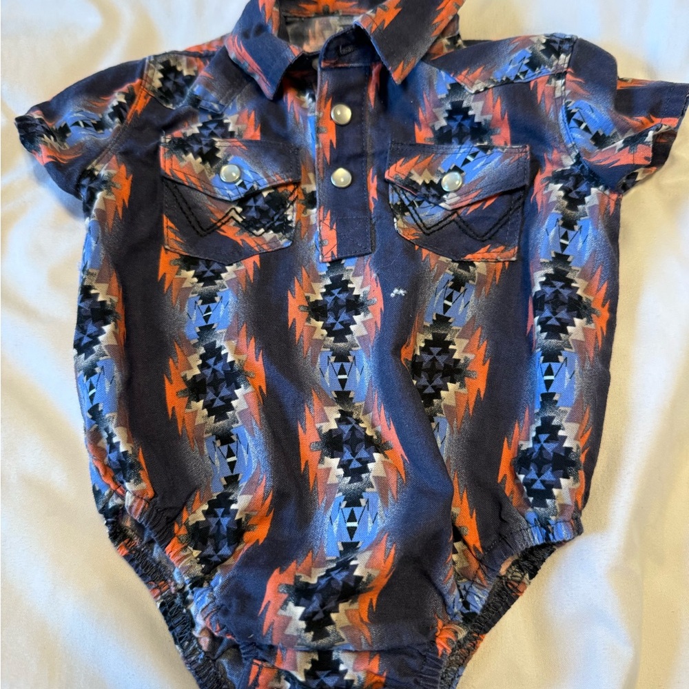 Wrangler Multicolor Patterned Kids Bodysuit